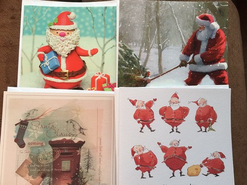 Santa themed christmas cards - christmas,