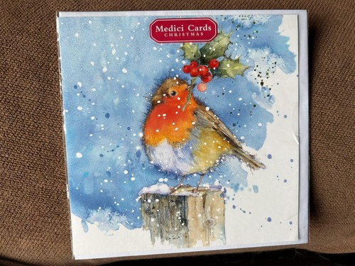 Medici christmas card robin - card,,